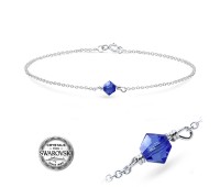 Sapphire Swarovski Silver Bracelet BRS-655 SWA (SA)